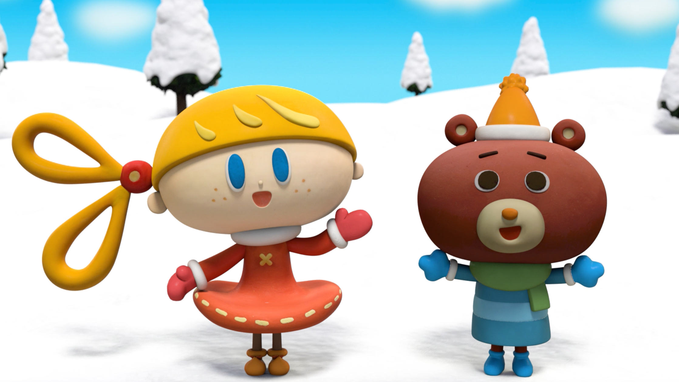 【クレイアニメーション／ストップモーション】<br>『にこにこえいご あおどり 2月号』