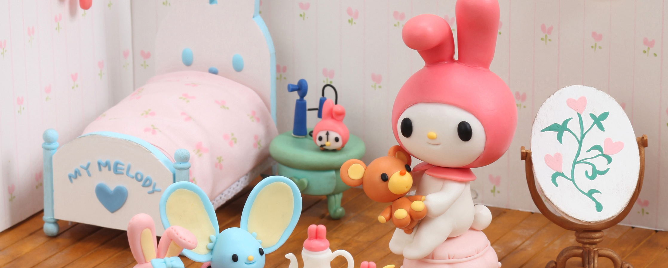 【クレイアート／粘土立体イラスト】<br>マイメロディ ライセンスビジュアル用アート制作