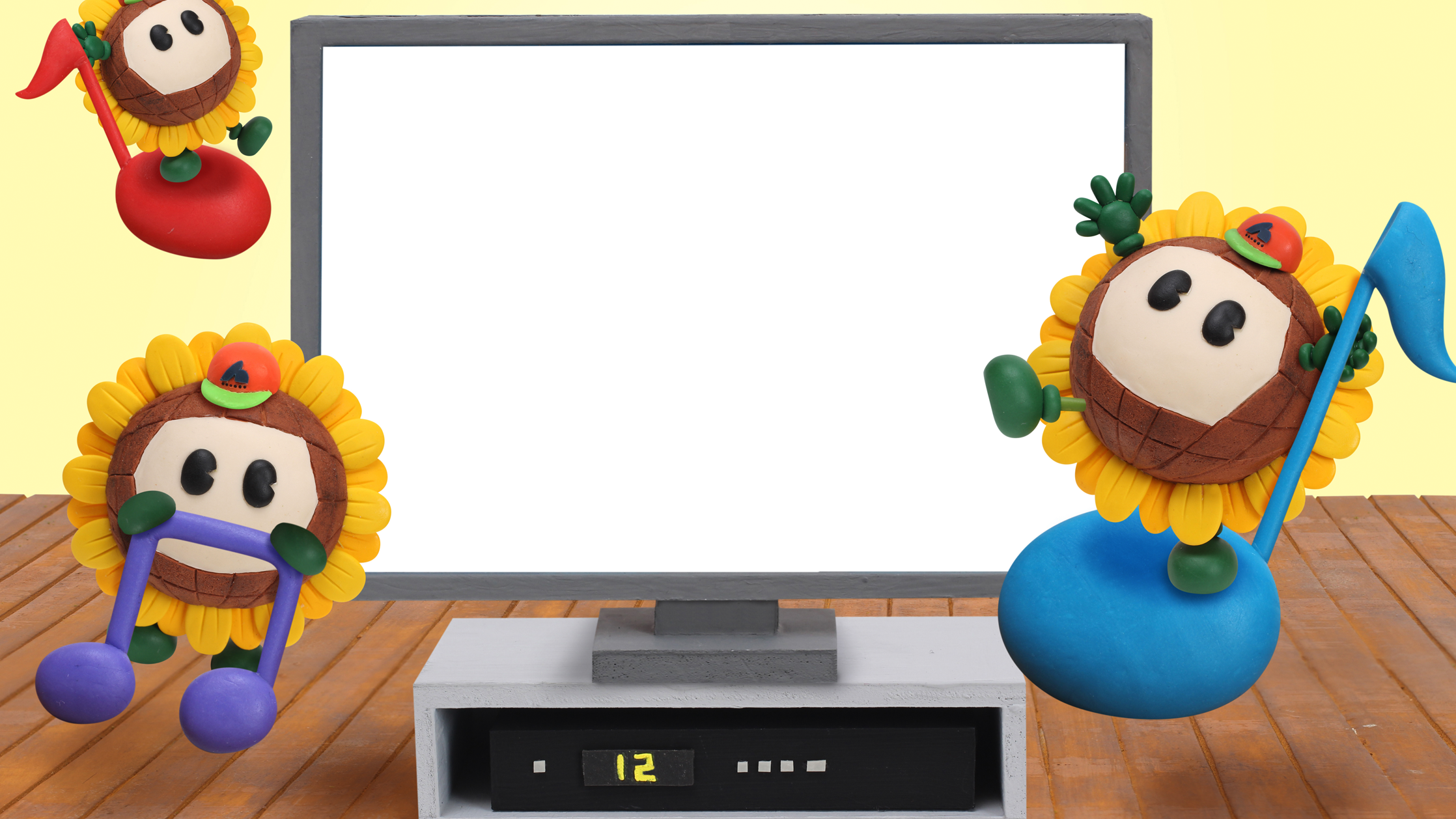 【クレイアート／粘土立体イラスト】<br>ひまわりネットワーク 新聞広告 4月号 “音楽放送チャンネル” ビジュアル制作