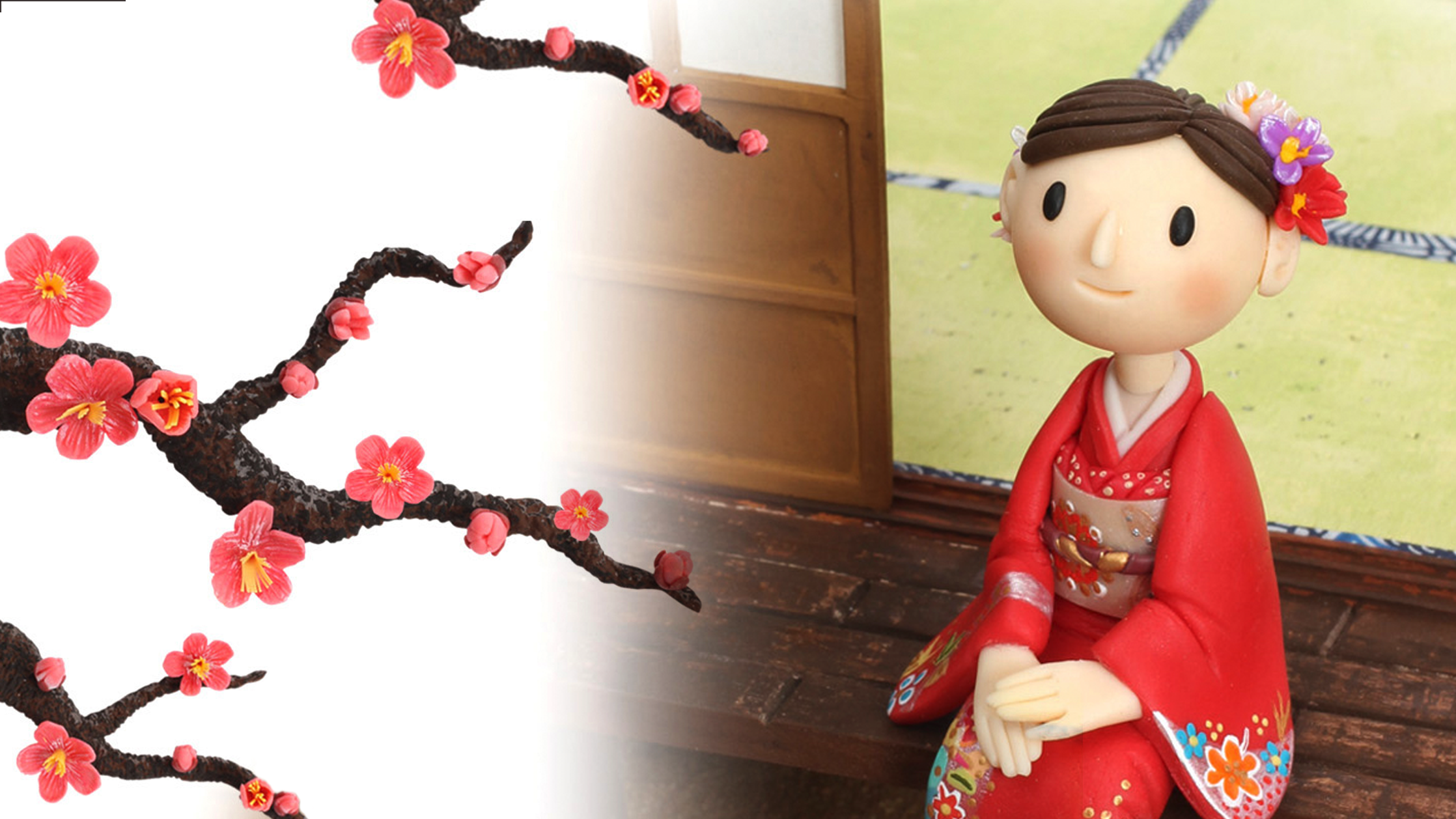 【クレイアート／粘土立体イラスト】<br>セブンイレブン 年賀状ビジュアル “酉年” 女性向け年賀アート制作