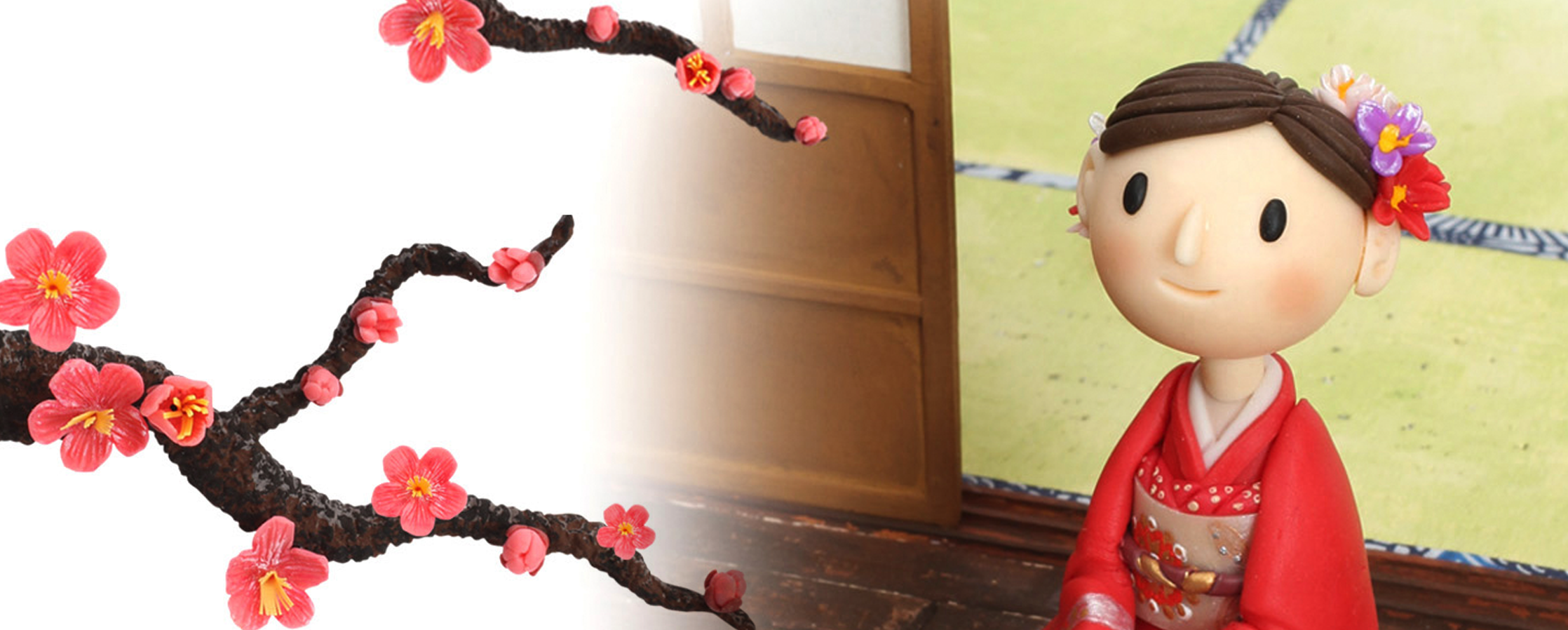 【クレイアート／粘土立体イラスト】<br>セブンイレブン 年賀状ビジュアル “酉年” 女性向け年賀アート制作