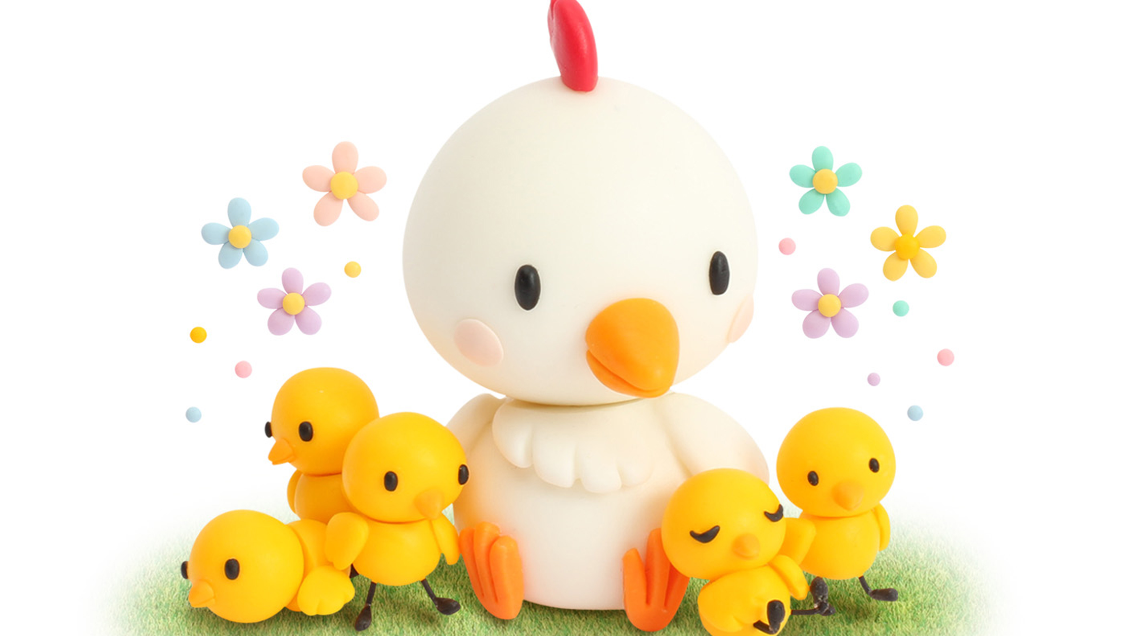 【クレイアート／粘土立体イラスト】<br>セブンイレブン 年賀状ビジュアル “酉年” ファミリー向け年賀アート制作