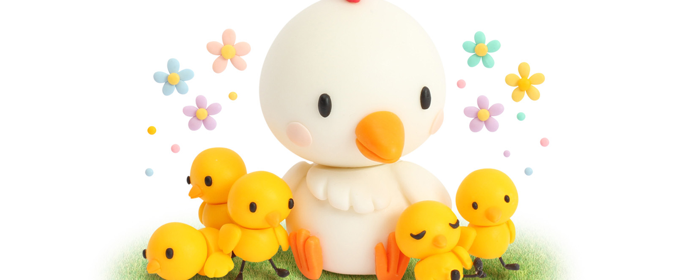 【クレイアート／粘土立体イラスト】<br>セブンイレブン 年賀状ビジュアル “酉年” ファミリー向け年賀アート制作