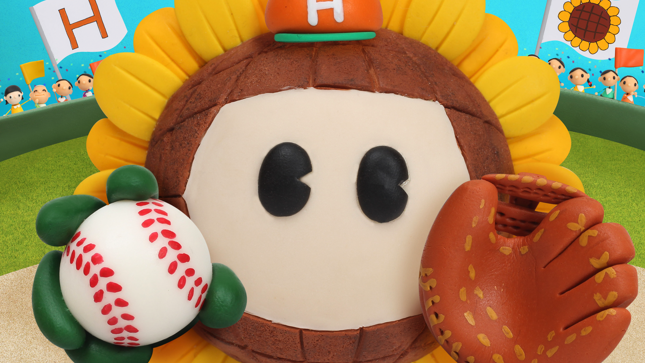 【クレイアート／粘土立体イラスト】<br>ひまわりネットワーク 新聞広告6月号 <br>“地元の高校野球放送もひまわりネットワーク” ビジュアル制作