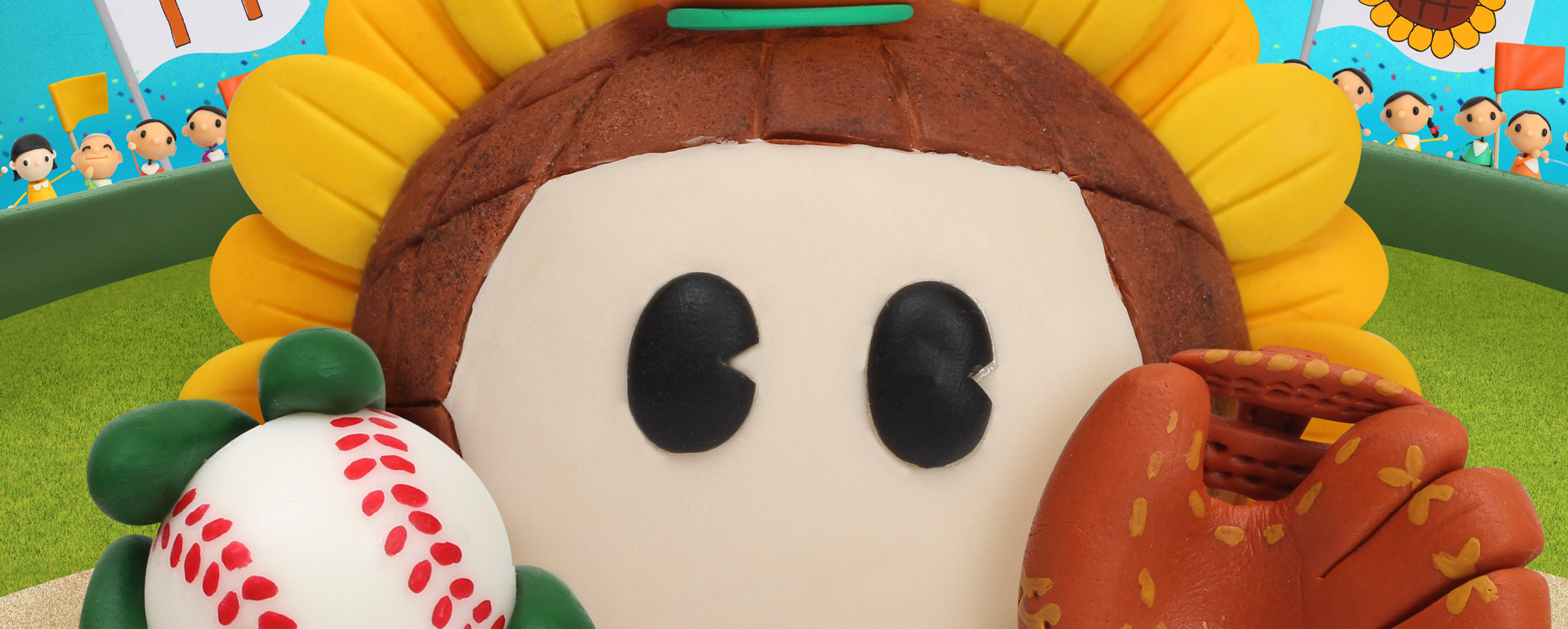 【クレイアート／粘土立体イラスト】<br>ひまわりネットワーク 新聞広告6月号 <br>“地元の高校野球放送もひまわりネットワーク” ビジュアル制作