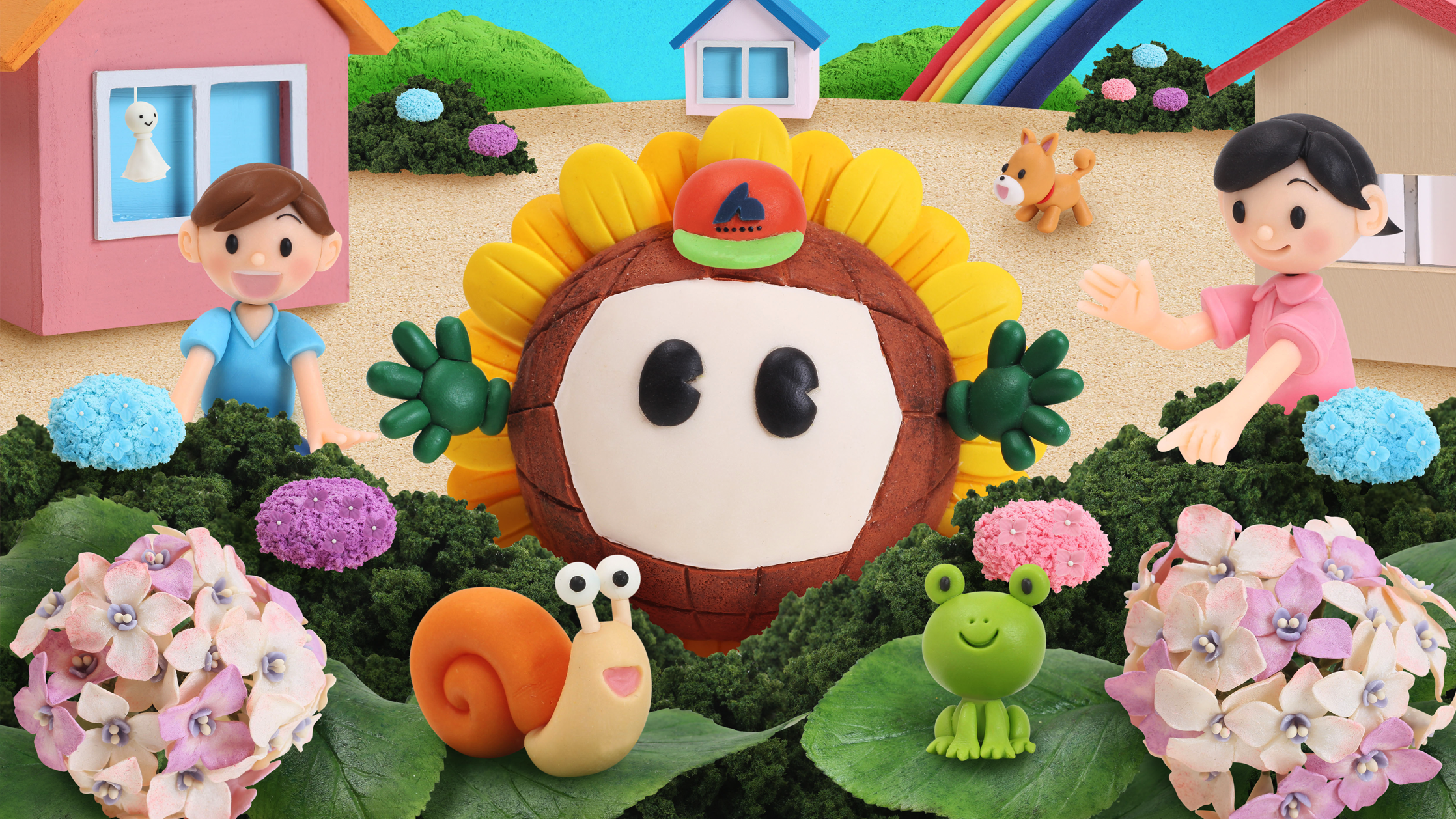 【クレイアート／粘土立体イラスト】<br>ひまわりネットワーク カレンダー 6月号 “アジサイ” ビジュアル制作