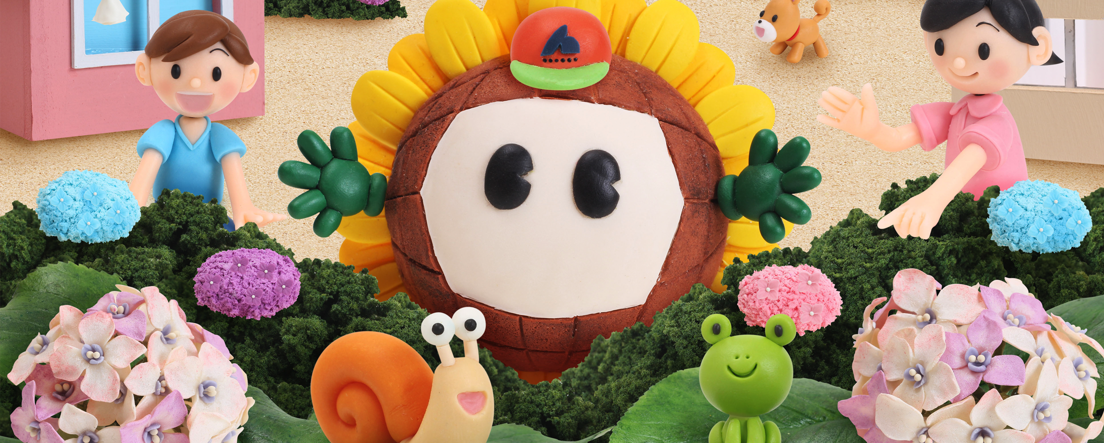 【クレイアート／粘土立体イラスト】<br>ひまわりネットワーク カレンダー 6月号 “アジサイ” ビジュアル制作