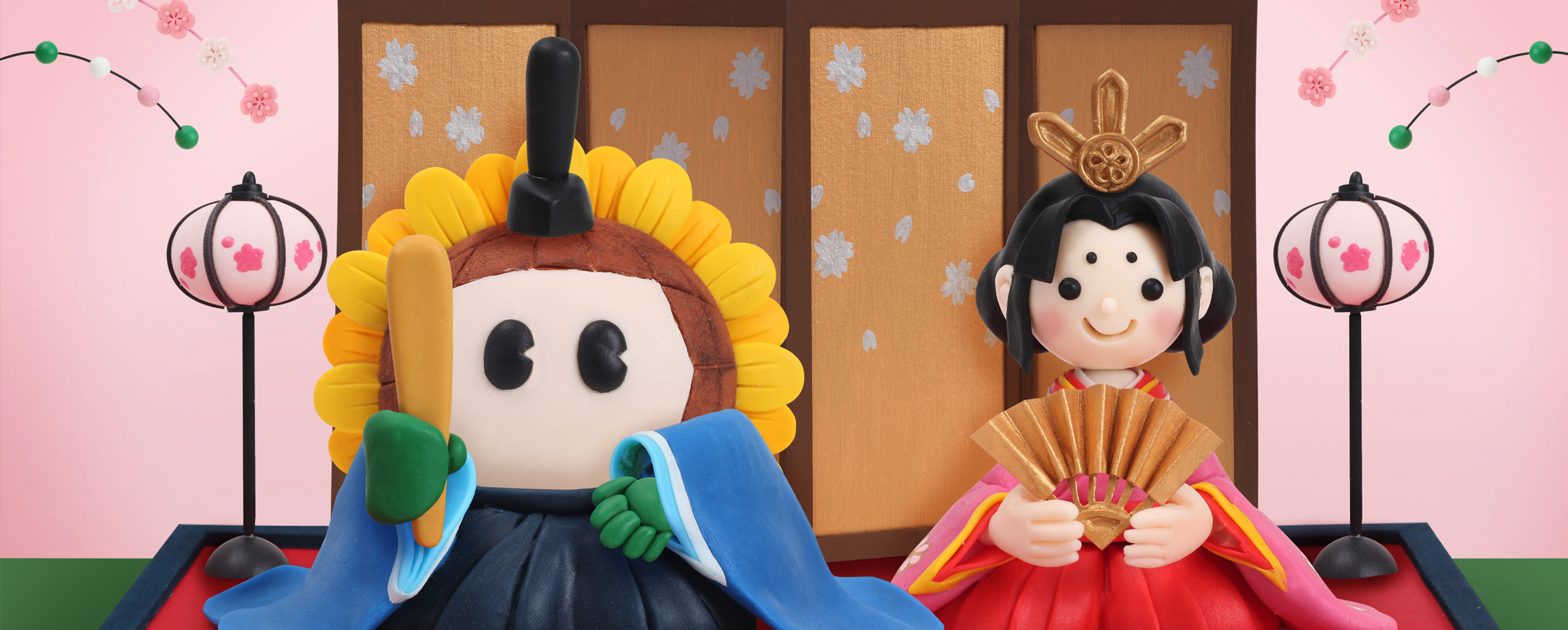 【クレイアート／粘土立体イラスト】<br>ひまわりネットワーク カレンダー 3月号 “ひな祭り” ビジュアル制作