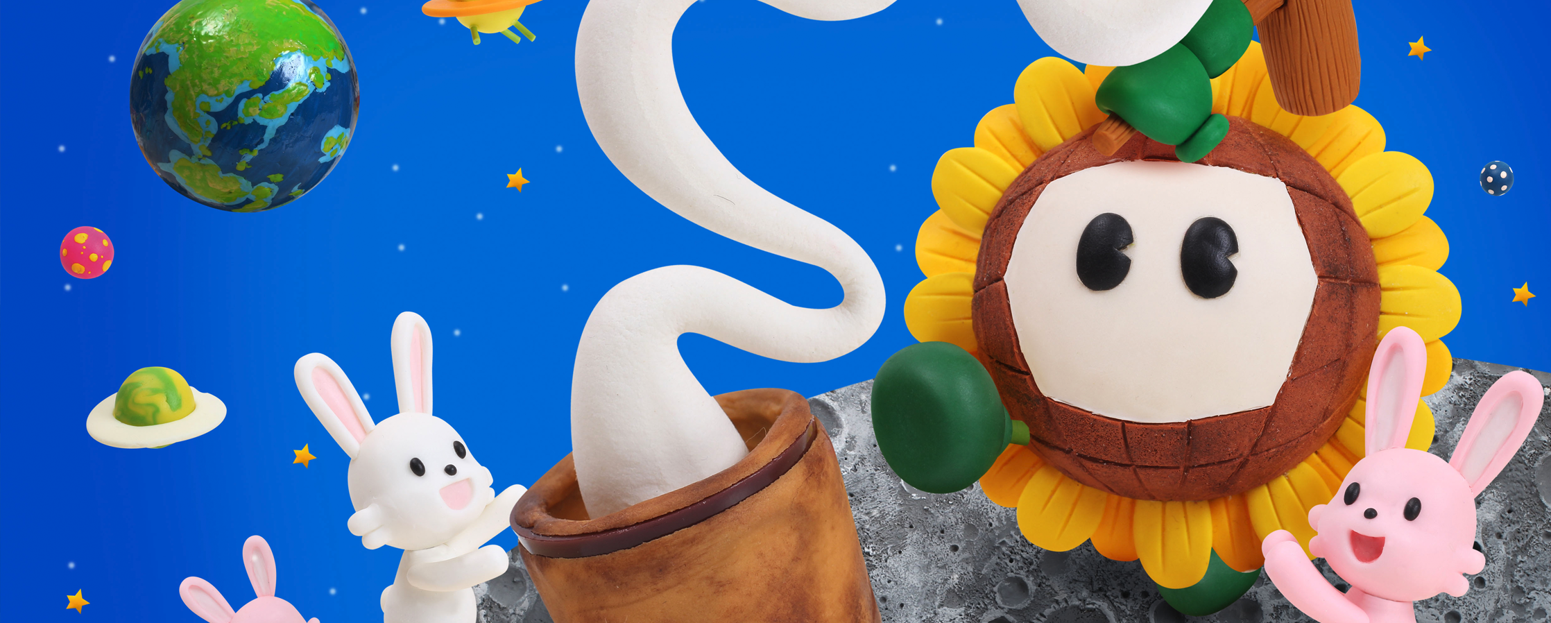 【クレイアート／粘土立体イラスト】<br>ひまわりネットワーク カレンダー 9月号 “お月見” ビジュアル制作