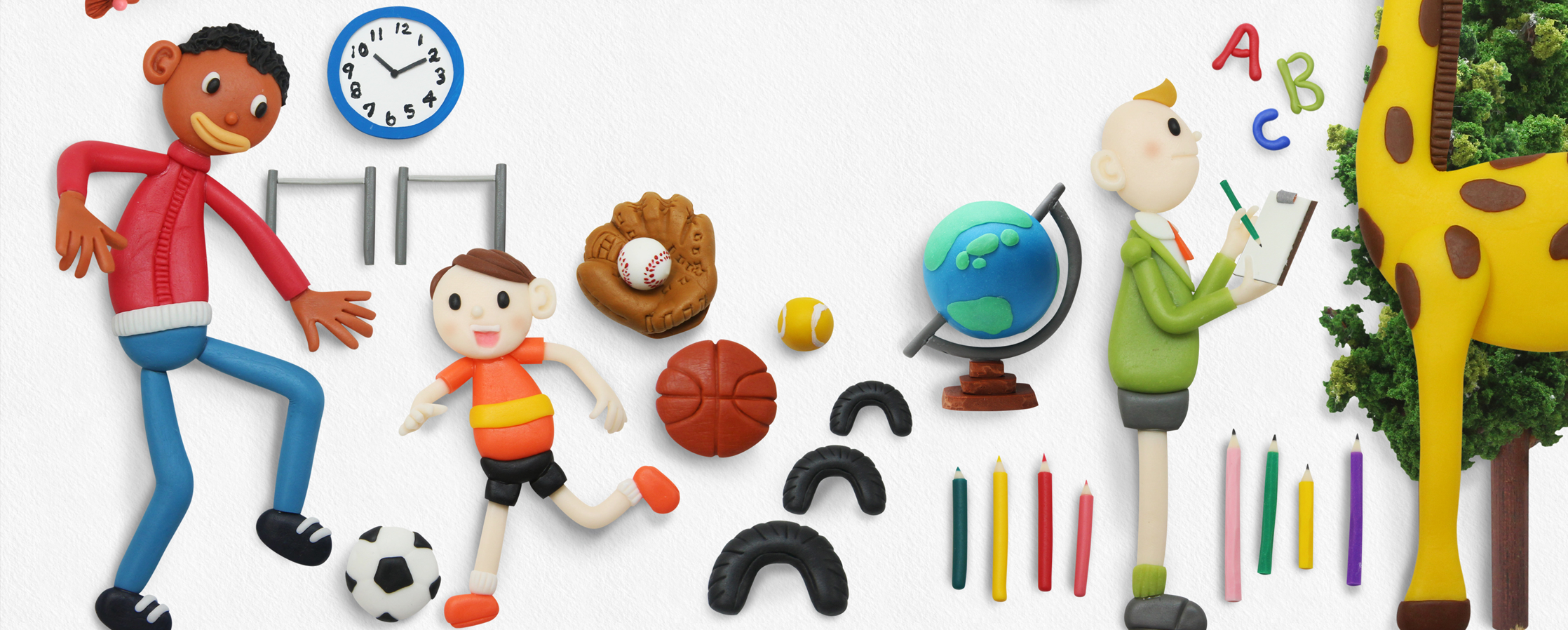 【クレイアート／粘土立体イラスト】<br>株式会社ヒルマ 教材総合カタログ 表紙ビジュアル制作