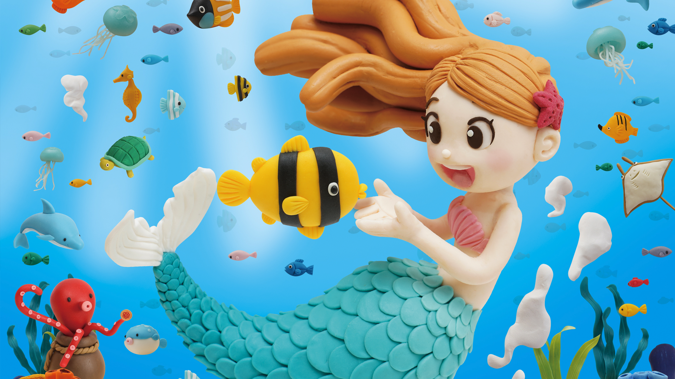 【クレイアート／粘土立体イラスト】<br>小学ポピー「1・2年生」2021年7月号 教材表紙デザイン制作