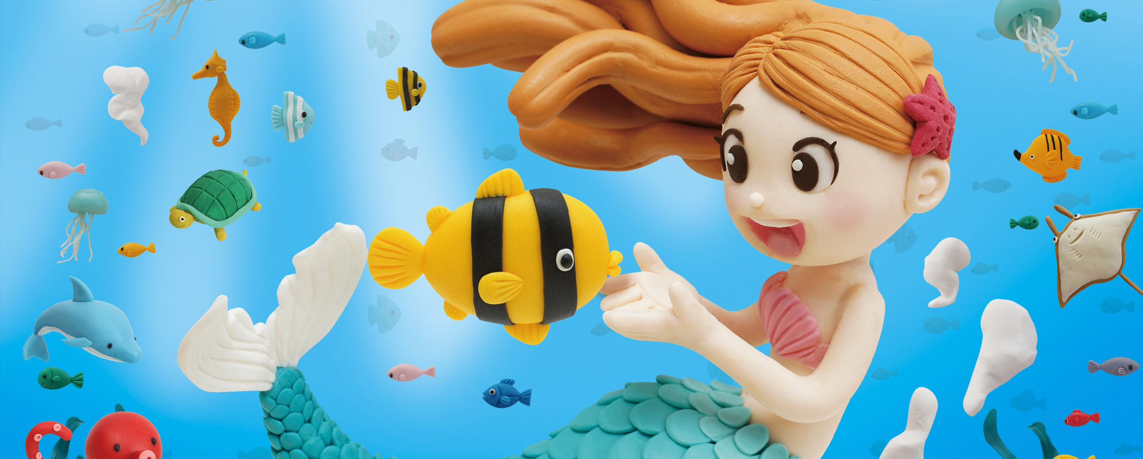 【クレイアート／粘土立体イラスト】<br>小学ポピー「1・2年生」2021年7月号 教材表紙デザイン制作