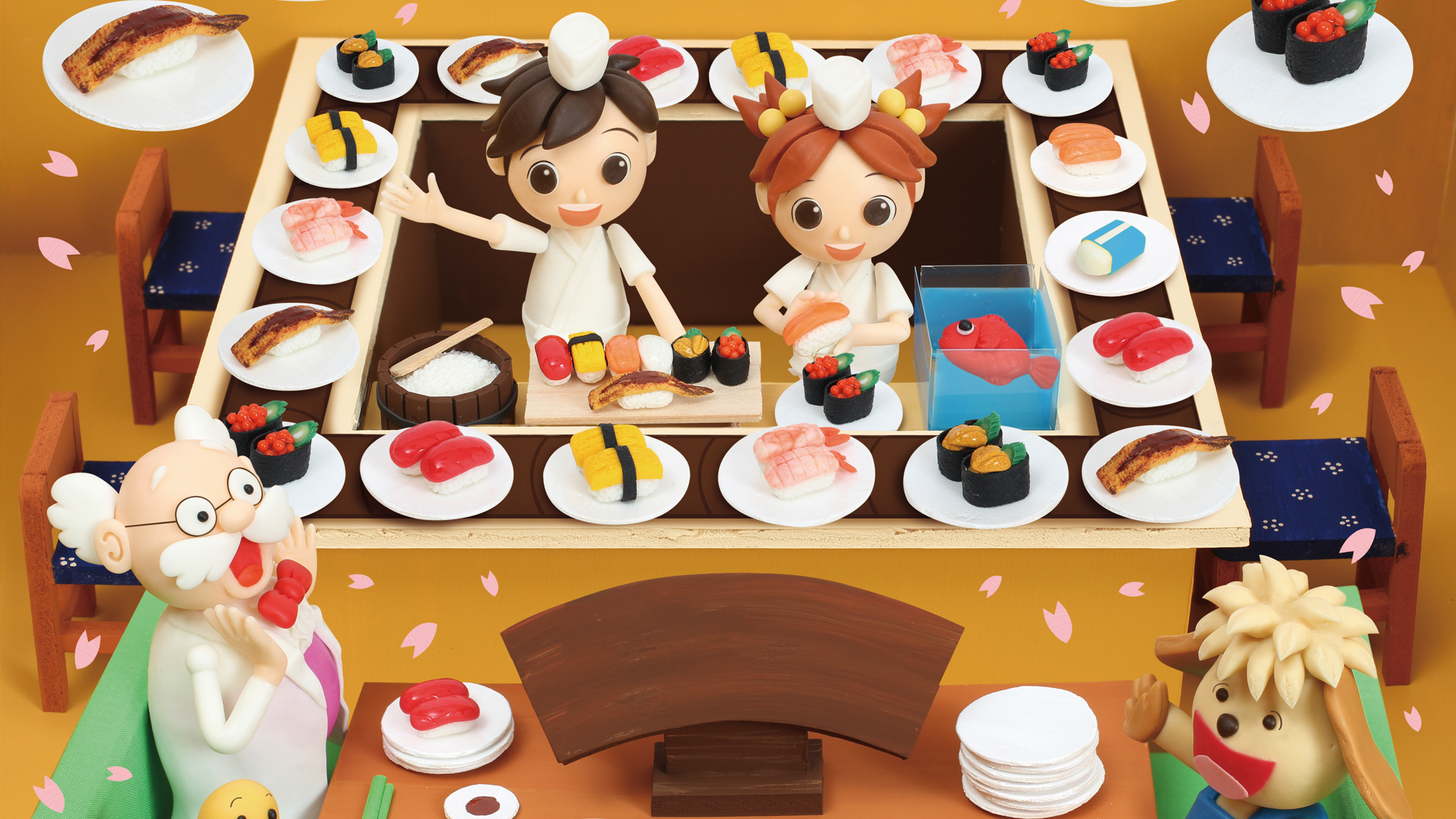 【クレイアート／粘土立体イラスト】<br>小学ポピー「1・2年生」2018年4月号 教材表紙デザイン制作