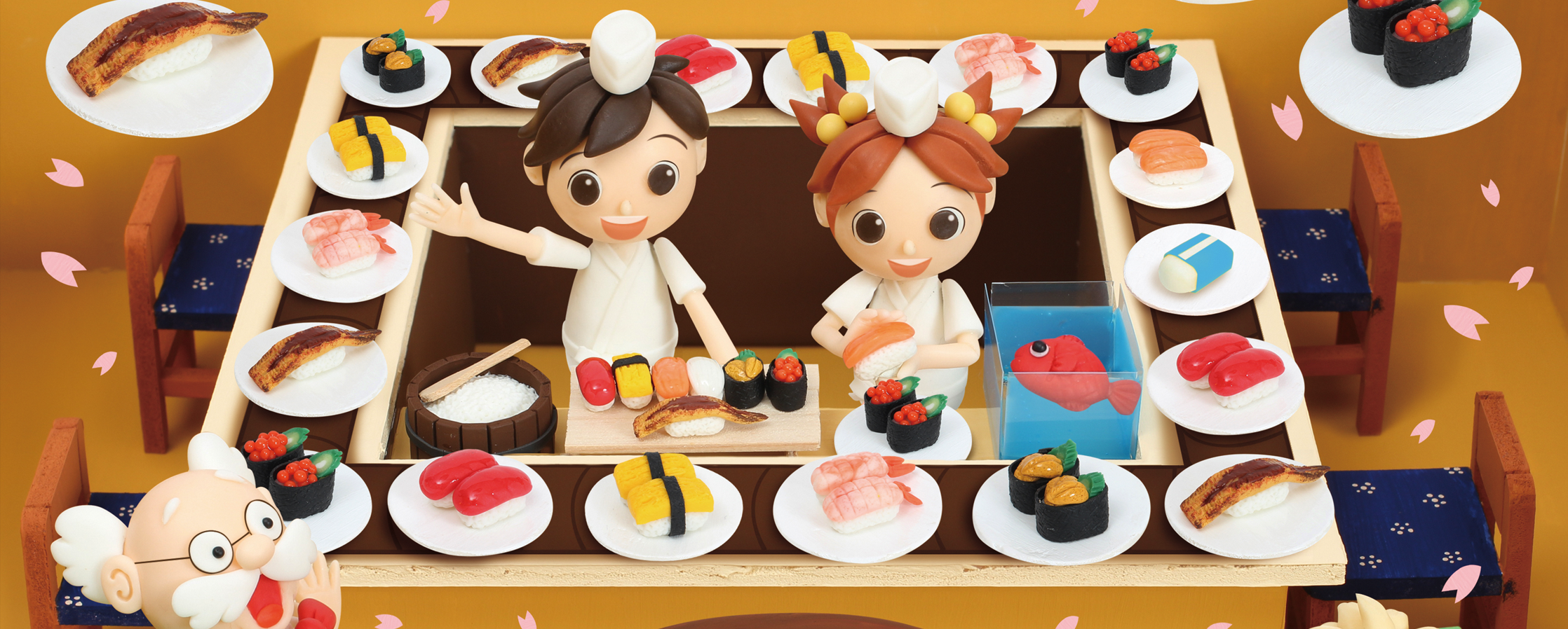 【クレイアート／粘土立体イラスト】<br>小学ポピー「1・2年生」2018年4月号 教材表紙デザイン制作