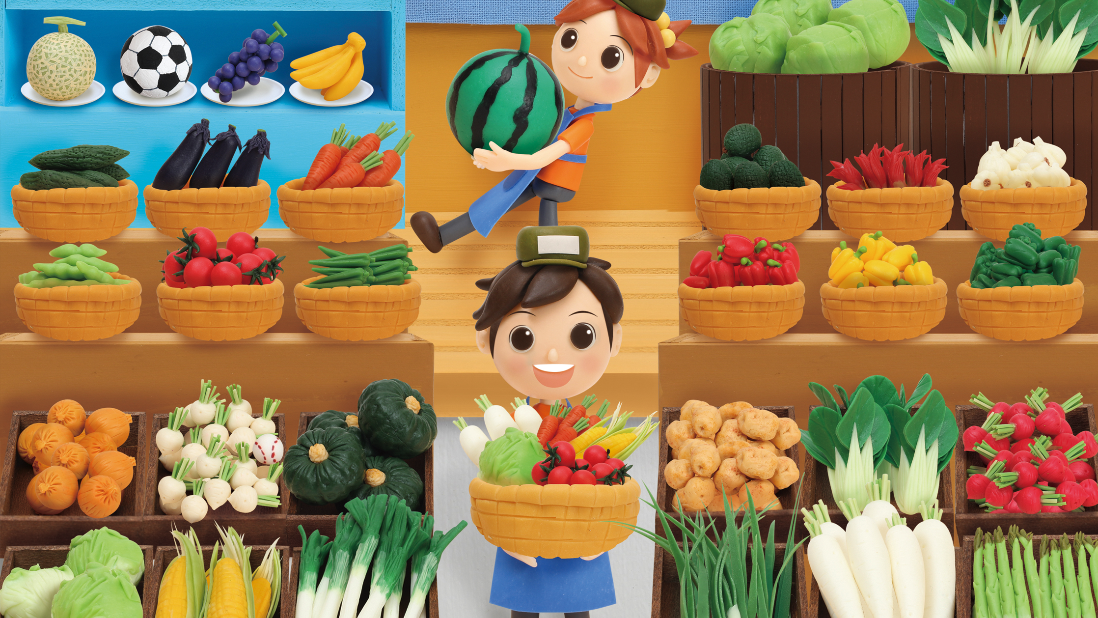 【クレイアート／粘土立体イラスト】<br>小学ポピー「1・2年生」2018年8月号 教材表紙デザイン制作