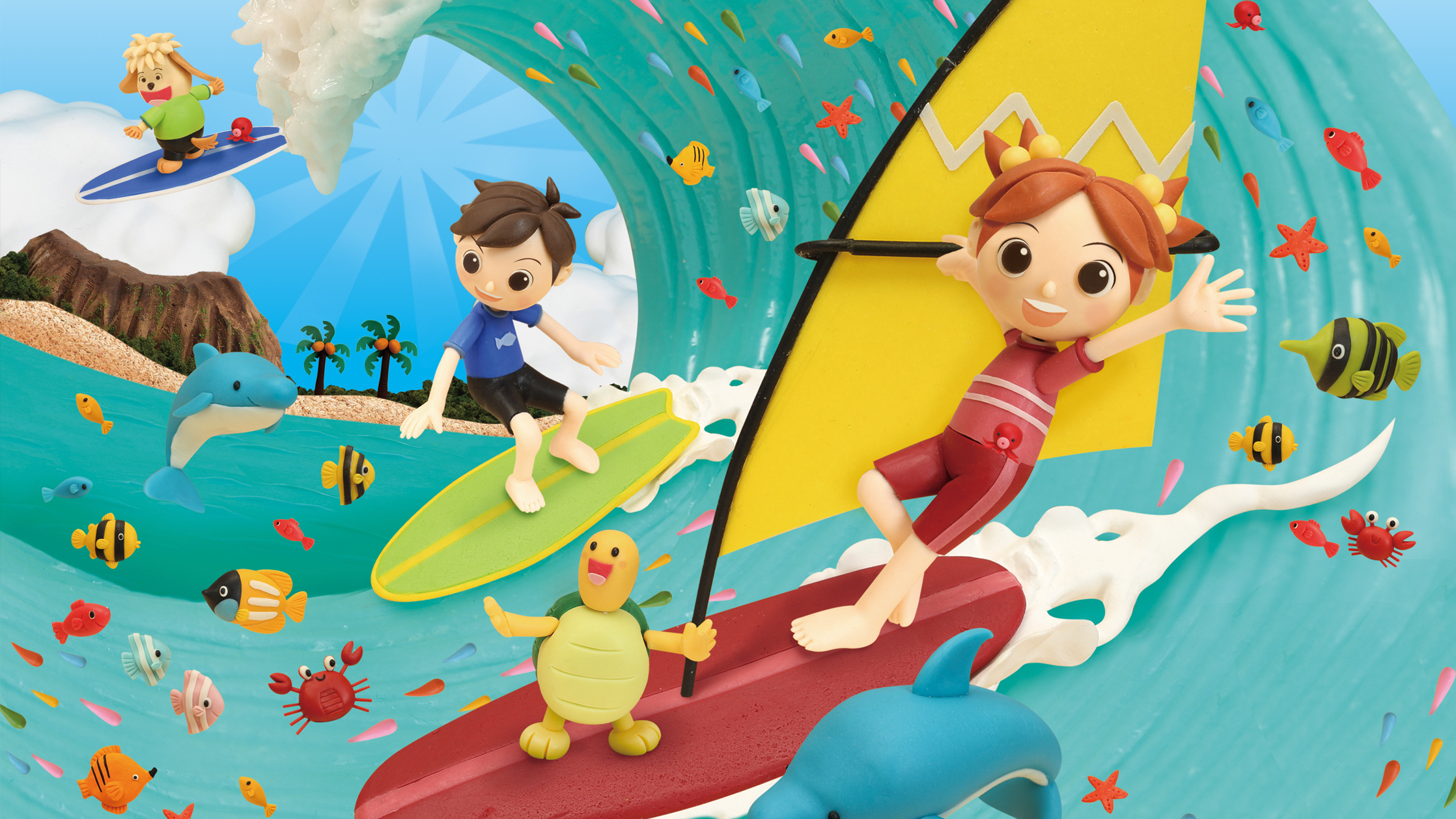 【クレイアート／粘土立体イラスト】<br>小学ポピー「1・2年生」2019年8月号 教材表紙デザイン制作