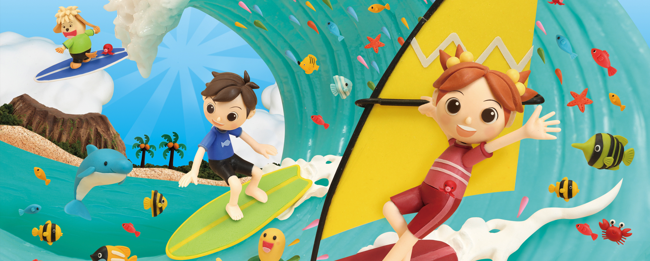 【クレイアート／粘土立体イラスト】<br>小学ポピー「1・2年生」2019年8月号 教材表紙デザイン制作