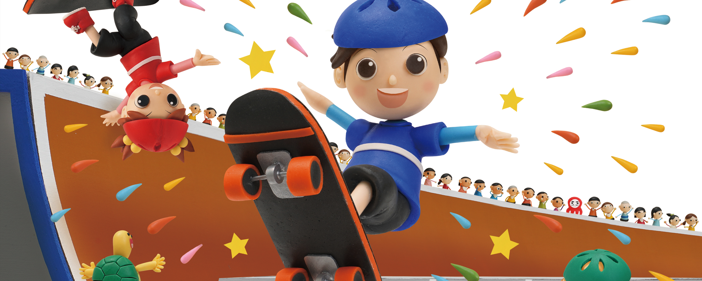 【クレイアート／粘土立体イラスト】<br>小学ポピー「1・2年生」2020年1月号 教材表紙デザイン制作