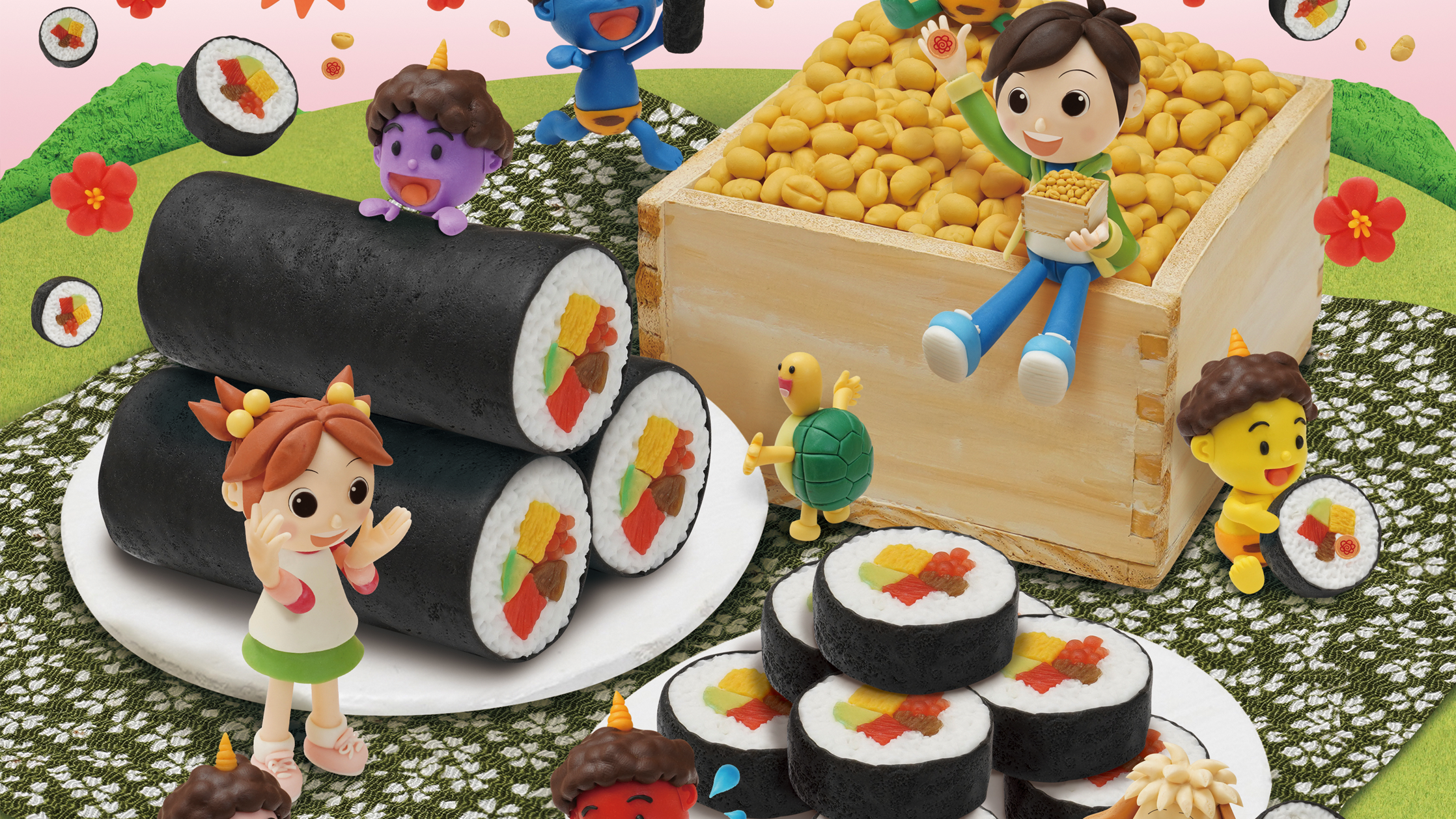 【クレイアート／ミニチュアジオラマ】<br>小学ポピー「1・2年生」2021年2月号 教材表紙デザイン制作