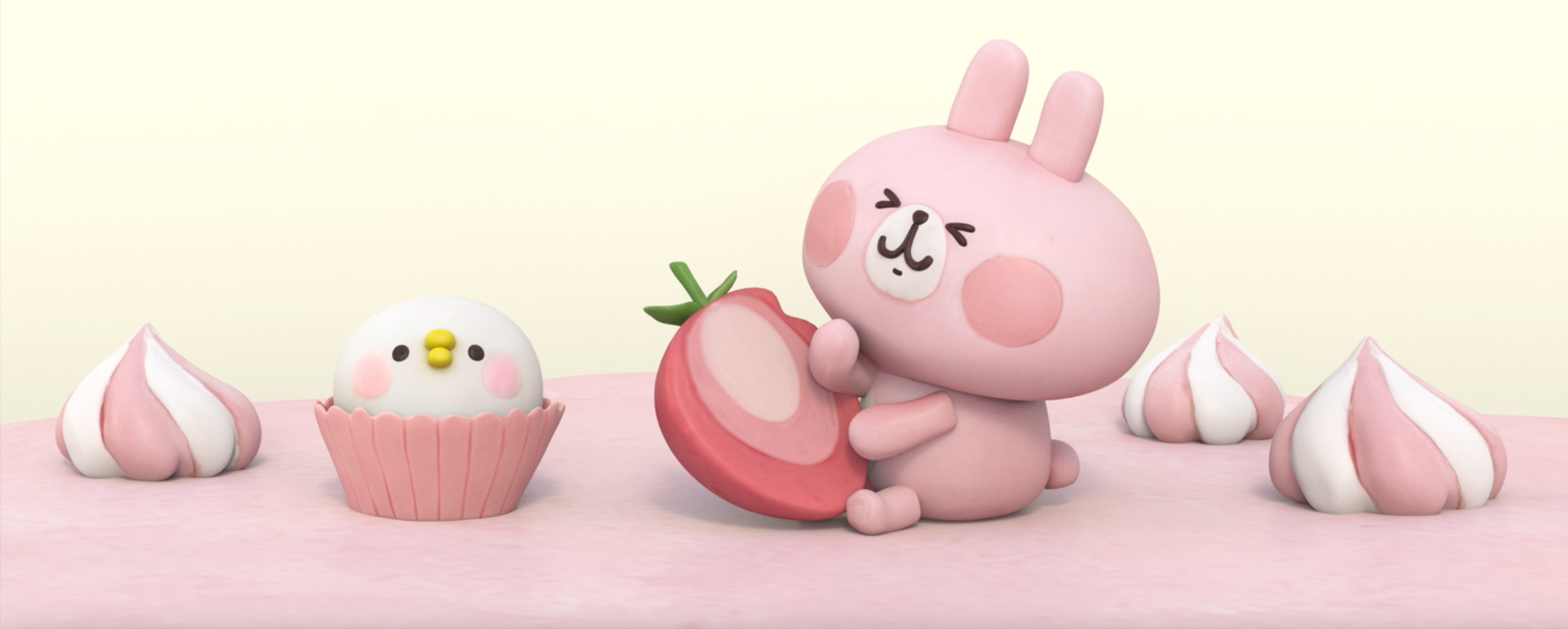 【クレイアニメーション／ストップモーション】<br>『カナヘイの小動物』ピスケ＆うさぎ<br>20周年記念アニメーション