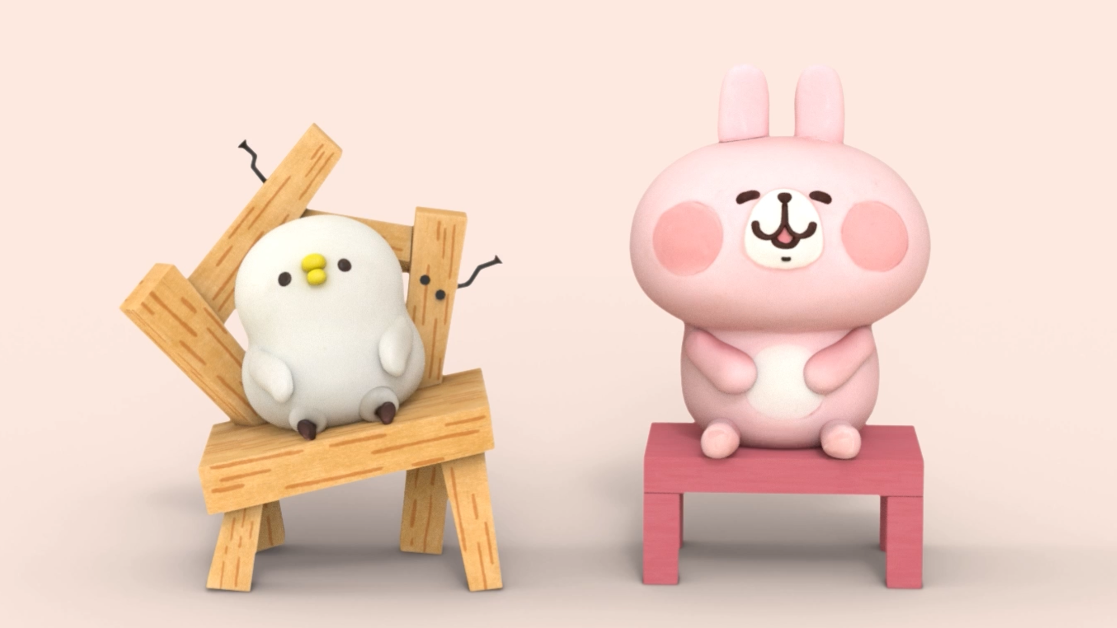 【クレイアニメーション／ストップモーション】<br>『カナヘイのゆるっと小動物〜エンジョイDAYS!』<br>ピスケ＆うさぎ クレイアニメーション「DIY」