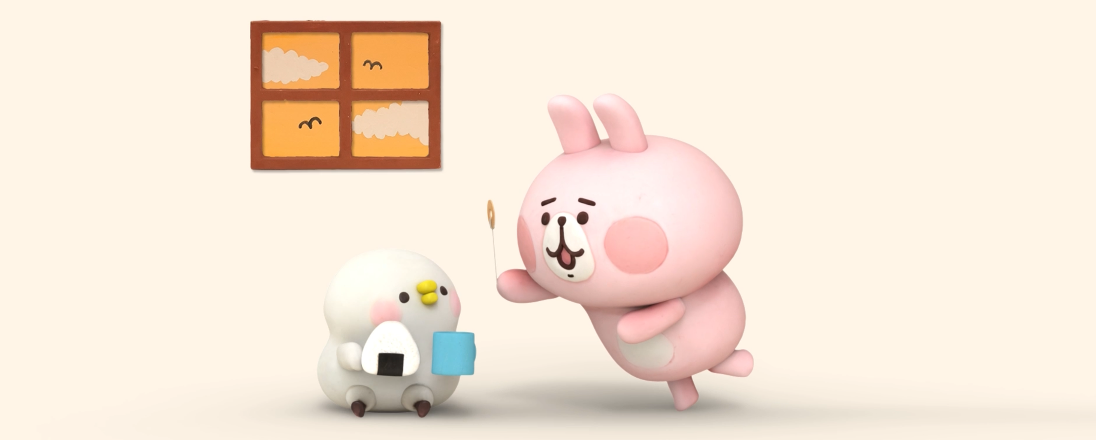 【クレイアニメーション／ストップモーション】<br>『カナヘイのゆるっと小動物〜エンジョイDAYS!』<br> ピスケ＆うさぎ クレイアニメーション「催眠術」