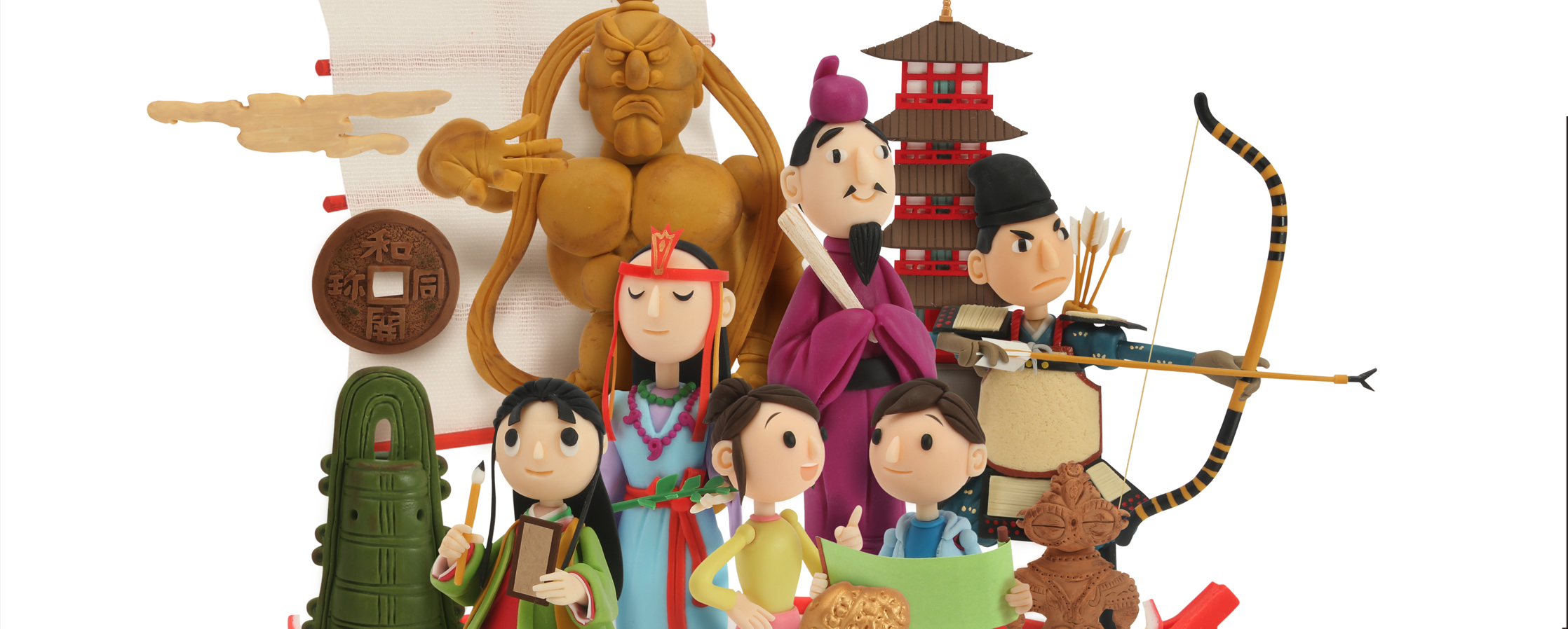 【クレイアート／粘土立体イラスト】<br>『2015 社会の自主学習 歴史1』教科書参考ワーク表紙ビジュアル制作