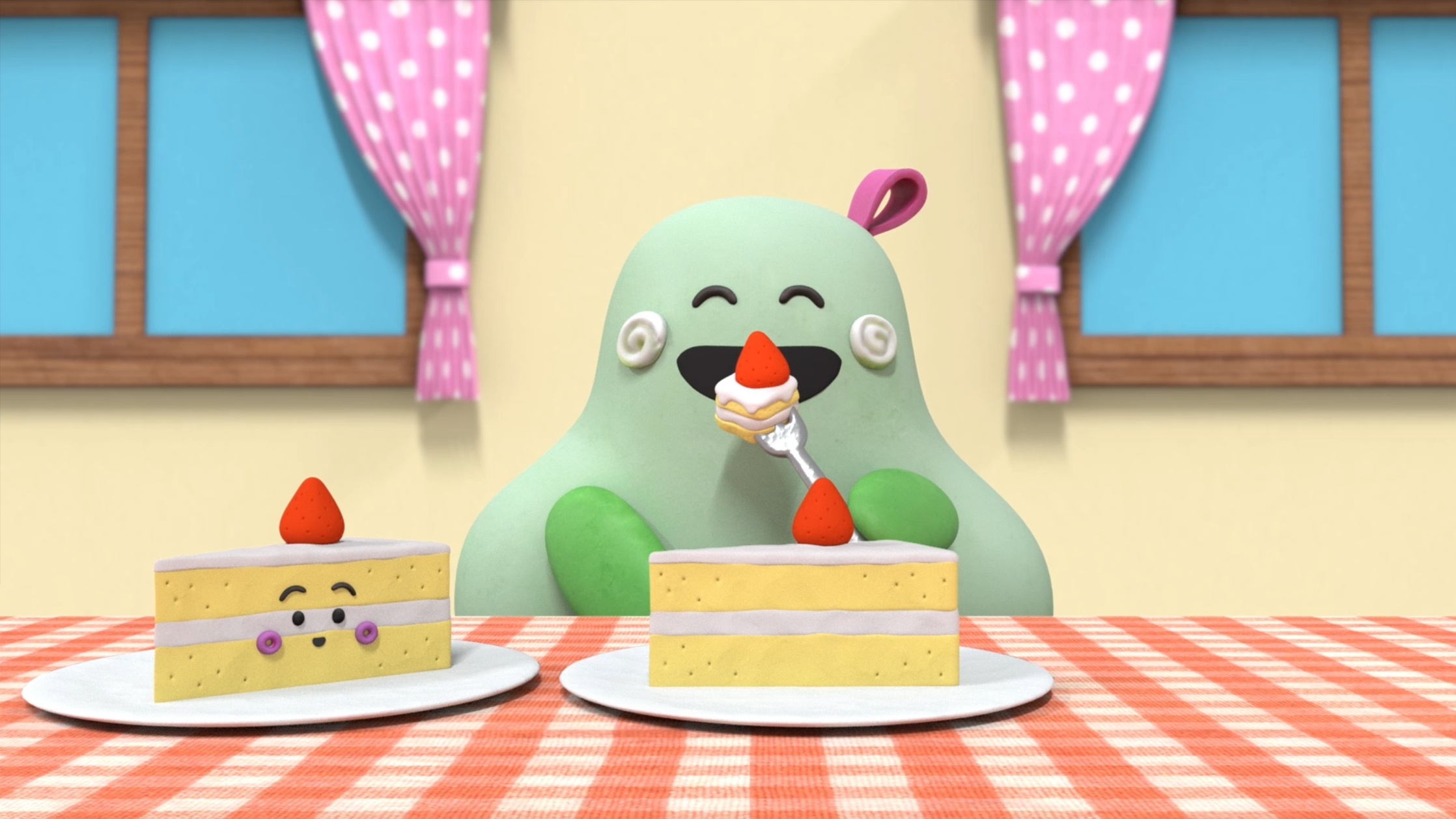 【クレイアニメーション／ストップモーション】<br>『シナぷしゅ』ぷしゅのまねっこさんぽ “台所と食べもの”